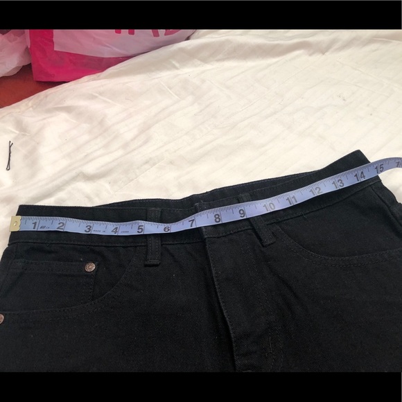 Black High Waisted Distressed Denim Shorts - Picture 3 of 3